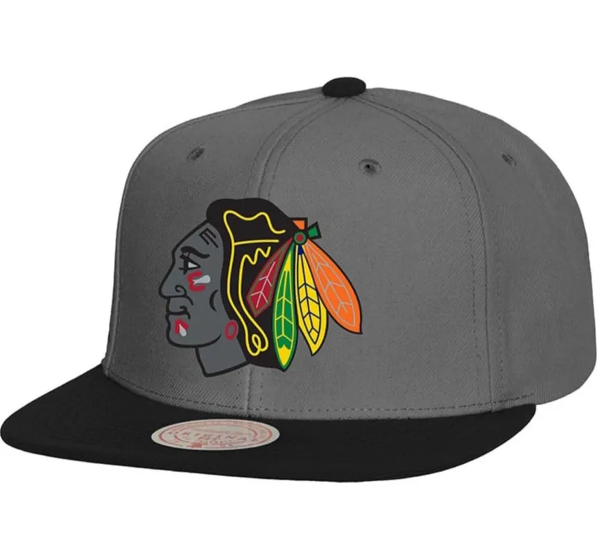 Mitchell & Ness Men's NHL Storm Front Snapback Blackhawks Snapback Caps made by Mitchell & Ness