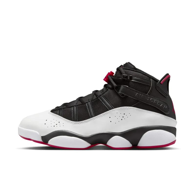 Air Jordan Men's Retro 6 Rings 'Black White Varsity Red' Sneakers sold by Zulily