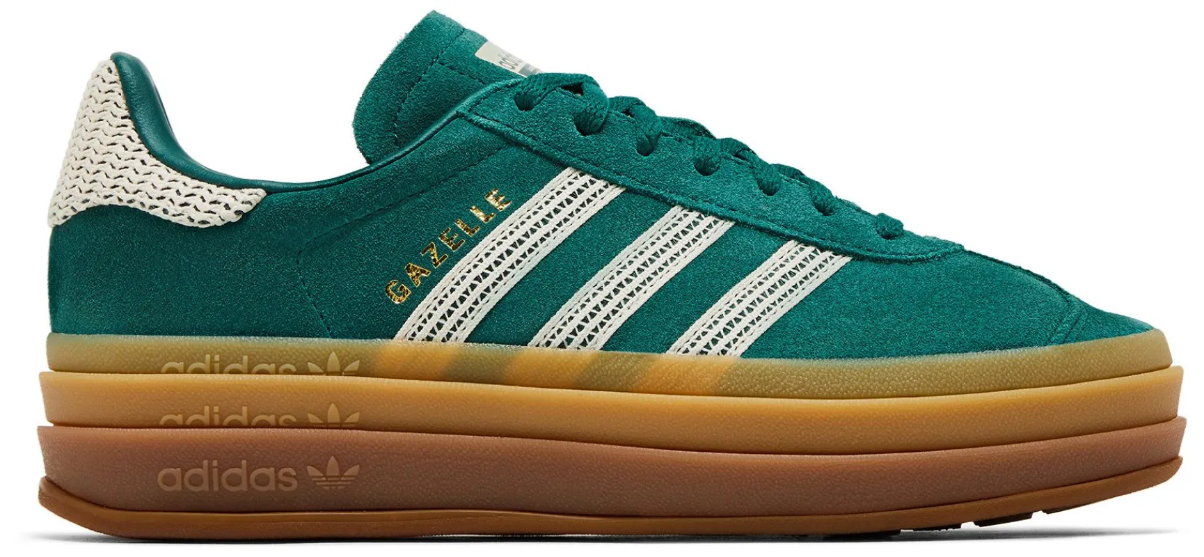adidas Women's Gazelle Bold 'Collegiate Green White Gold' sold by Zulily