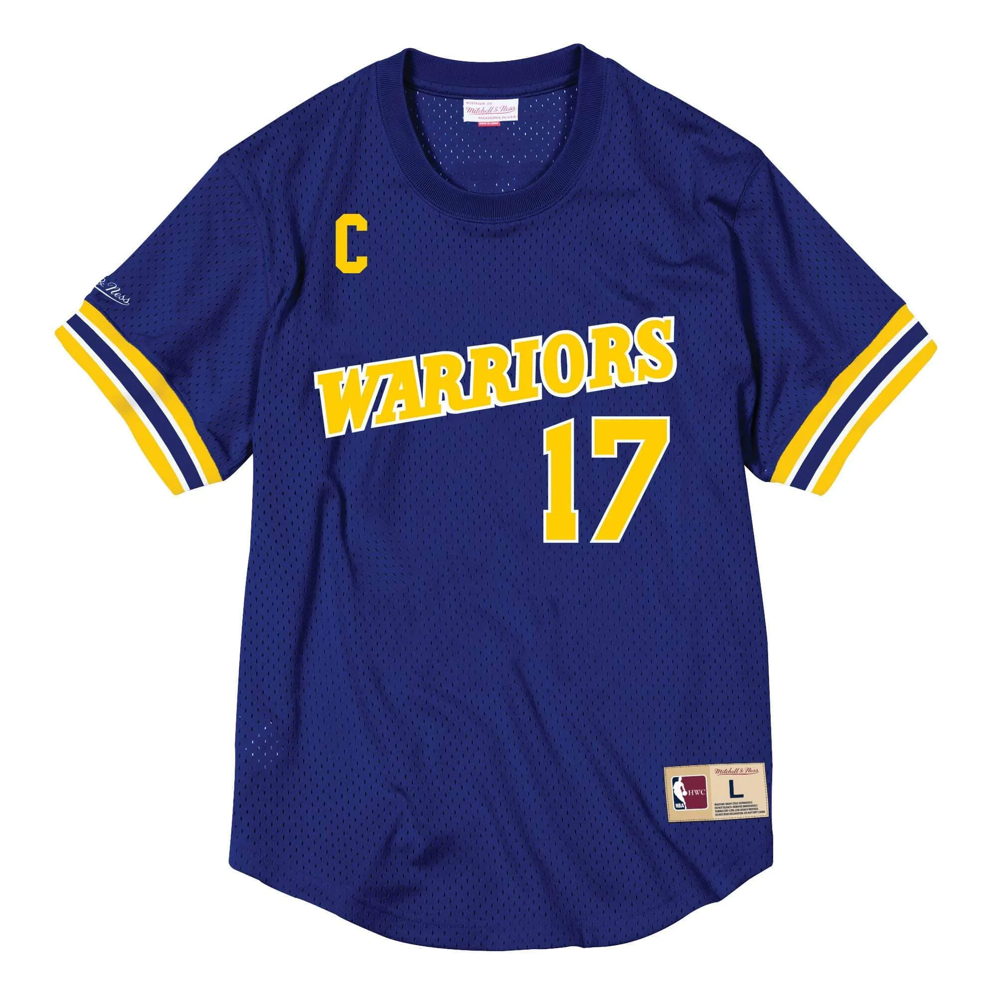 Mitchell & Ness Men's NBA Name & Number Mesh Crewneck Warriors Chris Mullin Jerseys sold by Zulily
