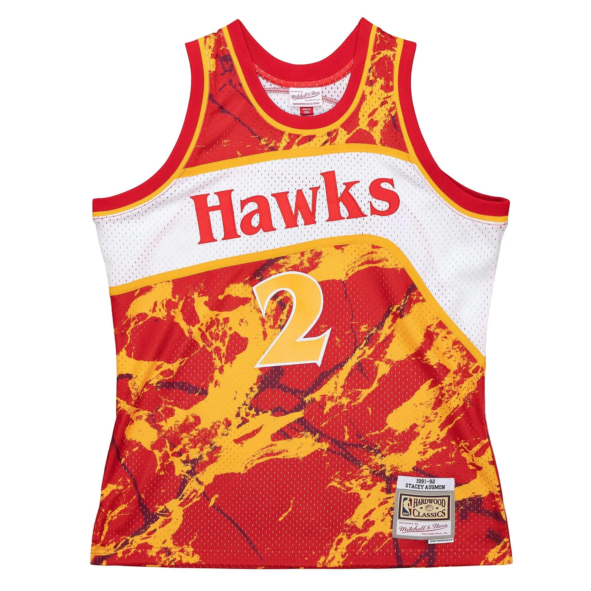 Mitchell & Ness NBA Team Marble Swingman Jersey Atlanta Hawks 1991 Stacey Augmon sold by Zulily