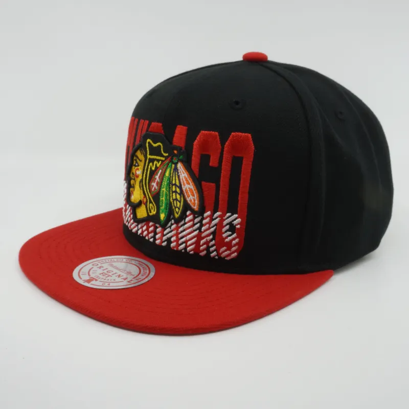 Mitchell & Ness Men's NHL Cross Check Snapback Blackhawks Snapback Caps made by Mitchell & Ness