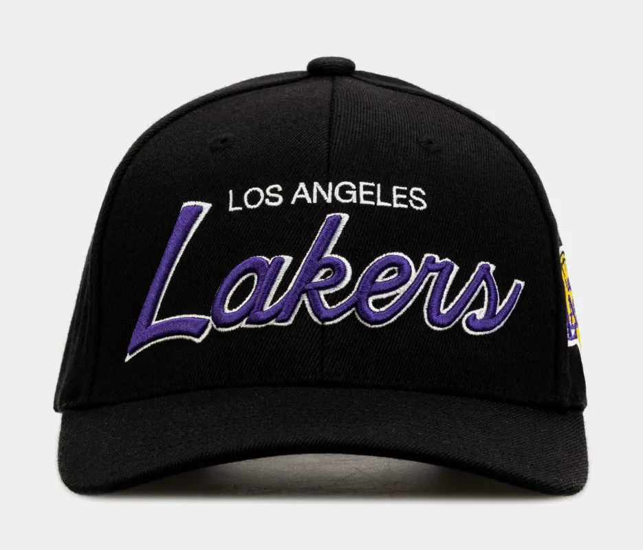 Mitchell & Ness Men's NBA Team Script 2.0 Stretch Snapback Lakers Snapback Caps sold by Zulily