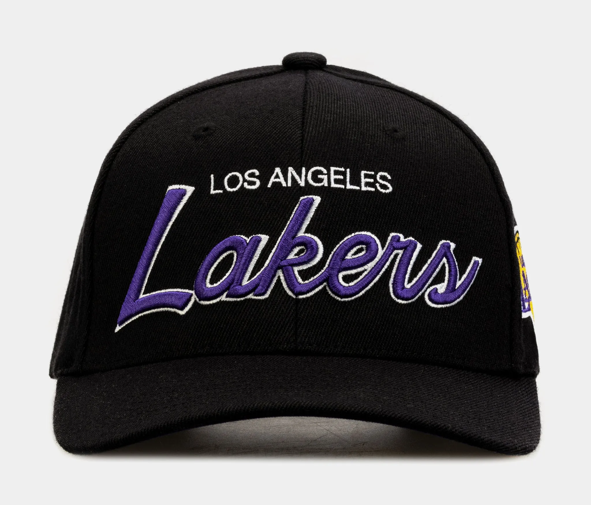 Mitchell & Ness Men's NBA Team Script 2.0 Stretch Snapback Lakers Snapback Caps sold by Zulily