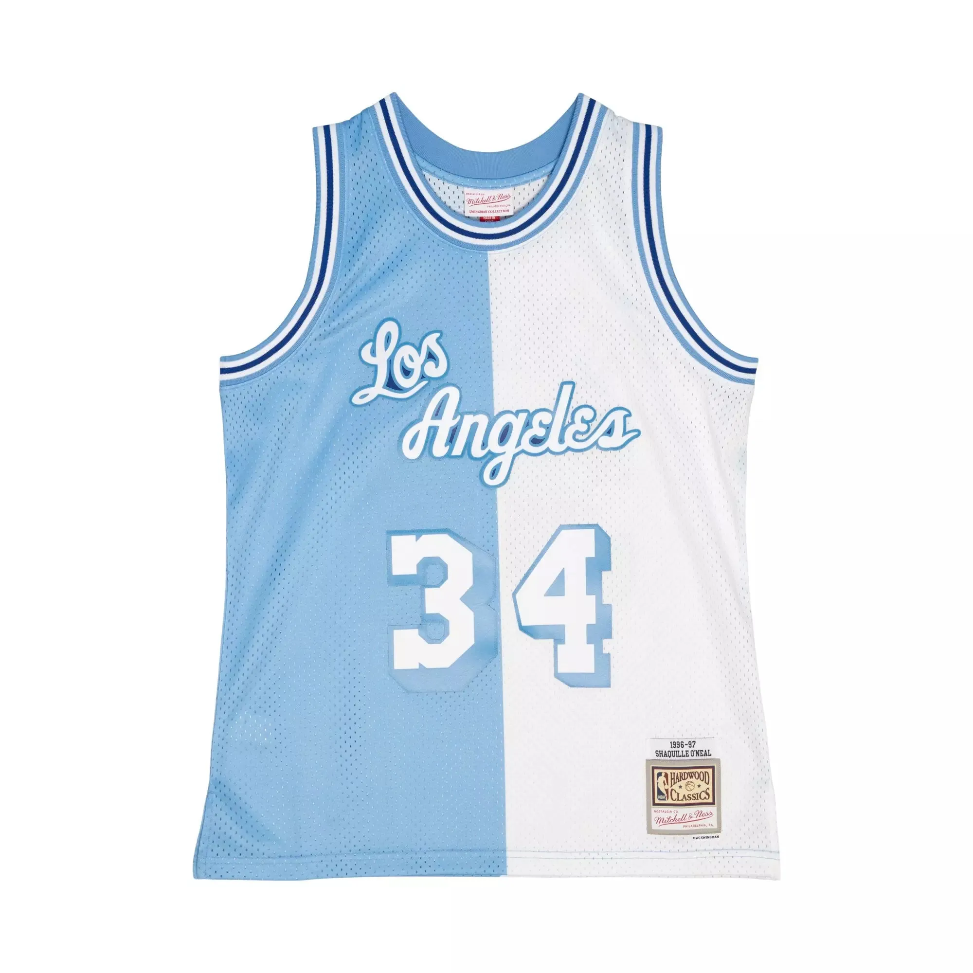 Mitchell & Ness NBA Split Swingman Jersey La Lakers 1996 Shaquille O'Neal Jerseys sold by Zulily