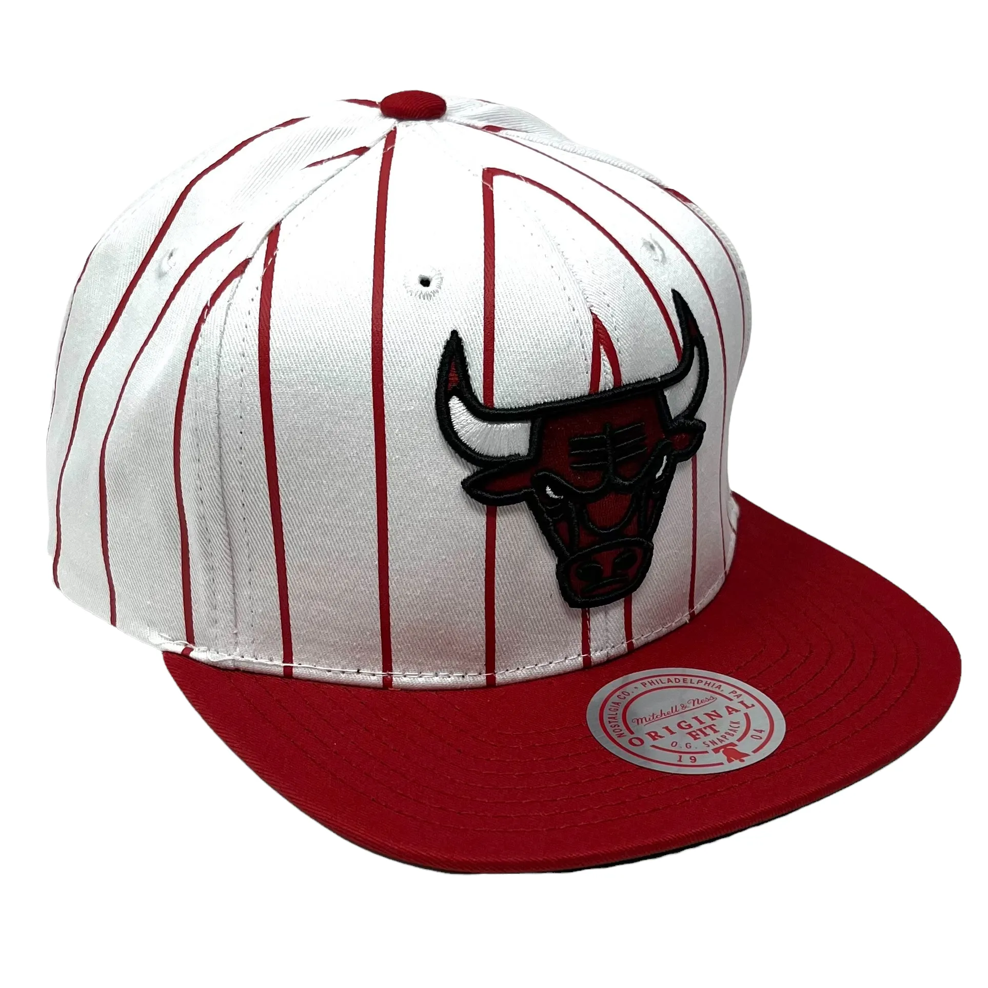Mitchell & Ness Men's NBA Retro Pinstripe Snapback Bulls White sold by Zulily product image thumbnail 3
