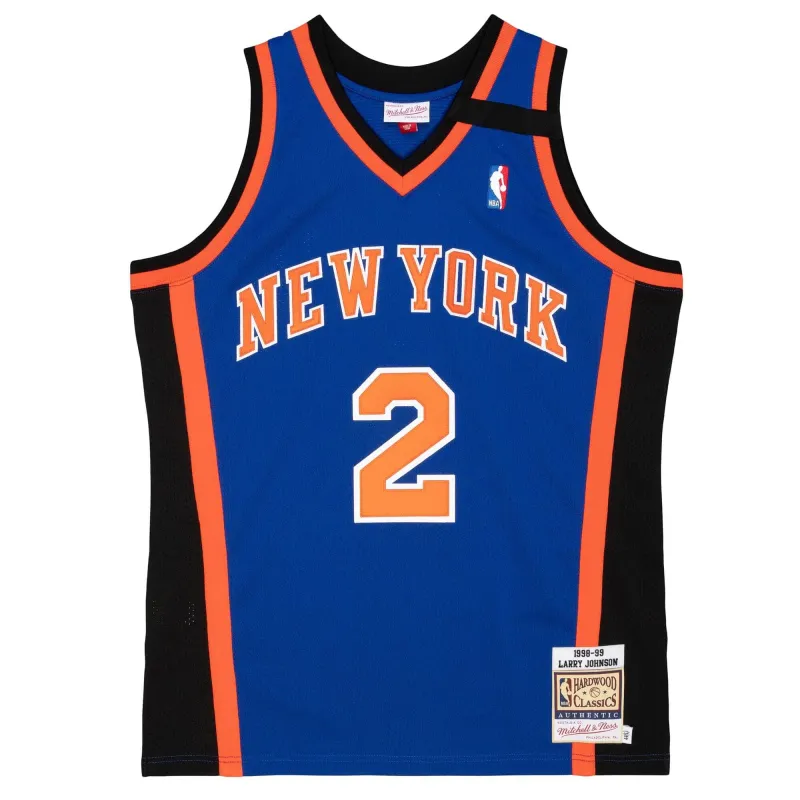 Mitchell & Ness NBA Authentic Jersey Ny Knicks 98 Larry Johnson Jerseys made by Mitchell & Ness