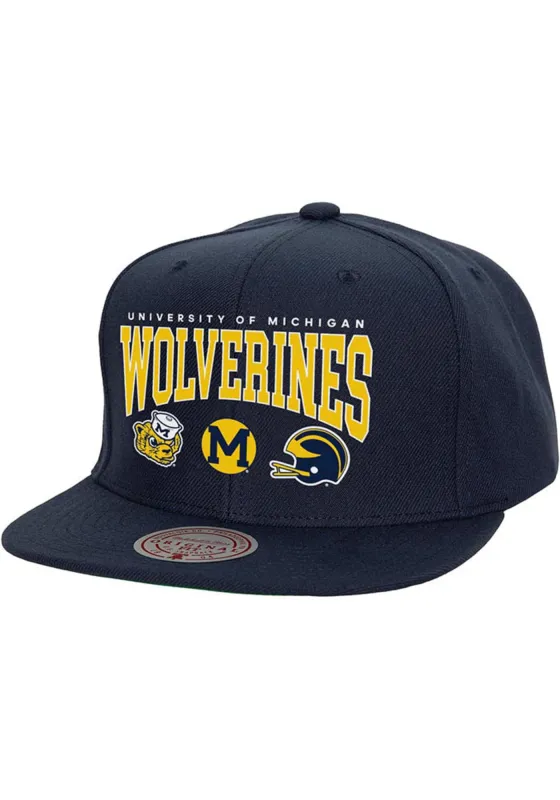 Mitchell & Ness Men's Ncaa Champ Stack Snapback Michigan Snapback Caps sold by Zulily