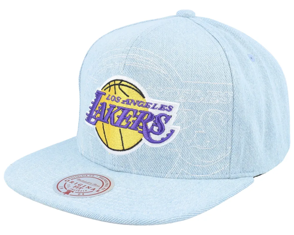 Mitchell & Ness Men's NBA Denim Stitcher Snapback Lakers Snapback Caps sold by Zulily