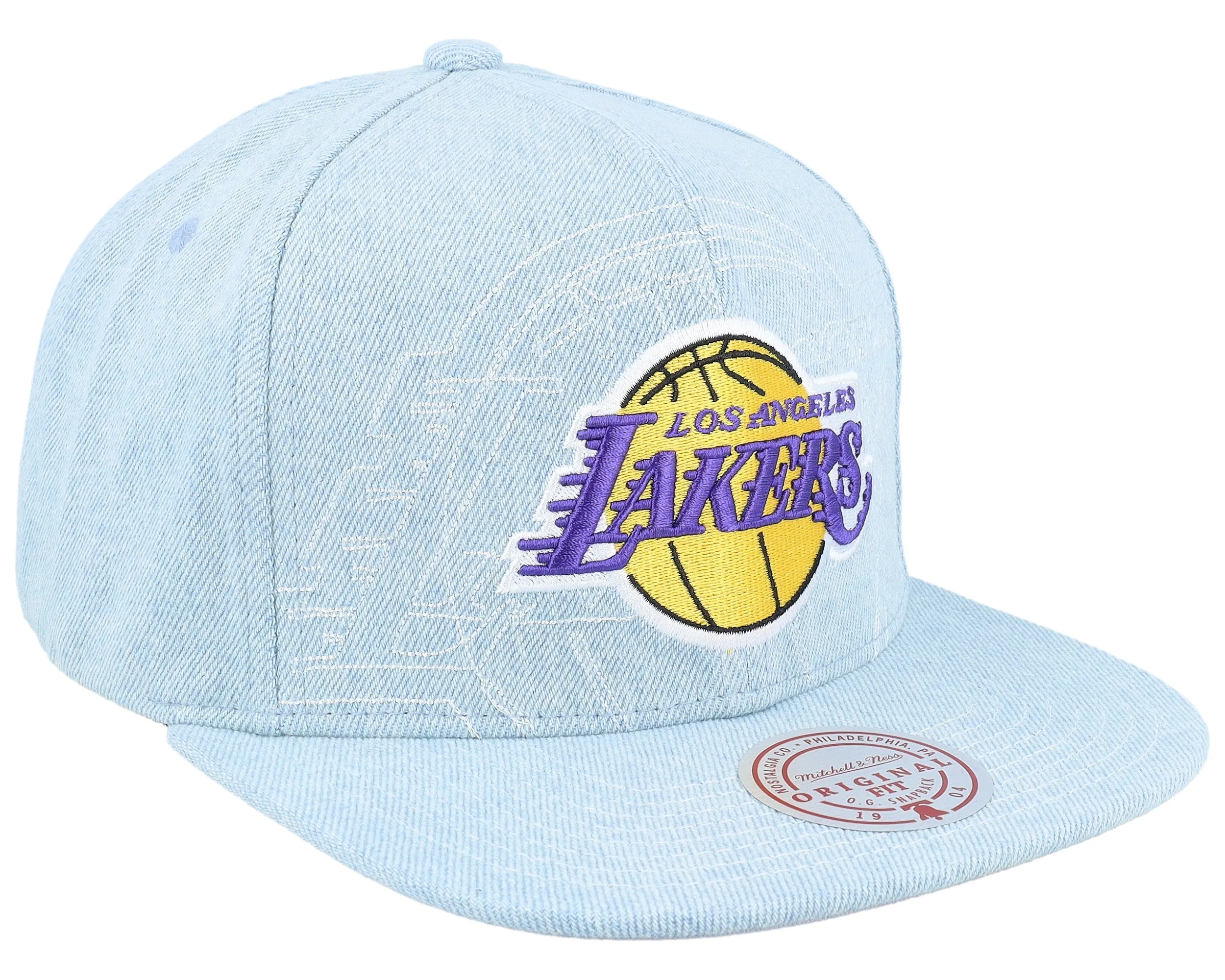 Mitchell & Ness Men's NBA Denim Stitcher Snapback Lakers Snapback Caps sold by Zulily product image thumbnail 2