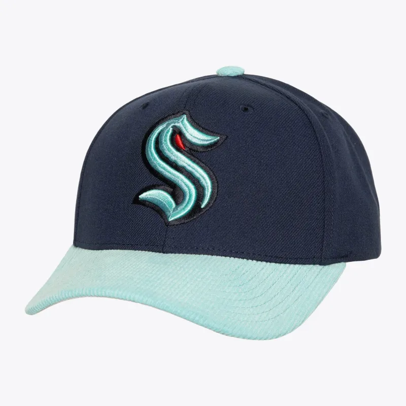 Mitchell & Ness Men's NHL Cord Pro Snapback Kraken Snapback Caps made by Mitchell & Ness