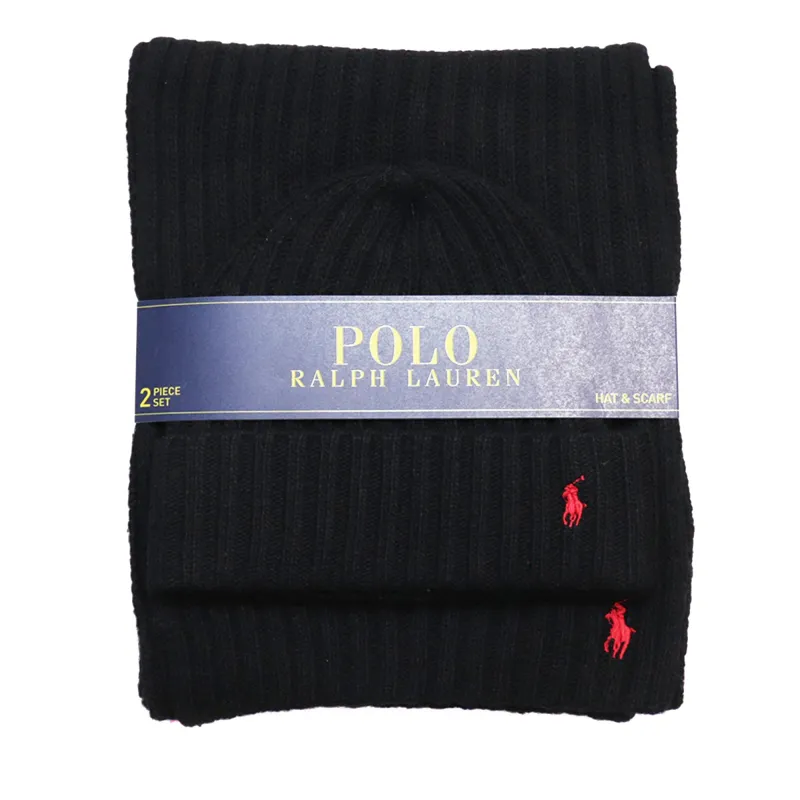 Polo Ralph Lauren Men's Classic Ribbed Hat And Scarf Gift Set Hats made by Polo by Ralph Lauren