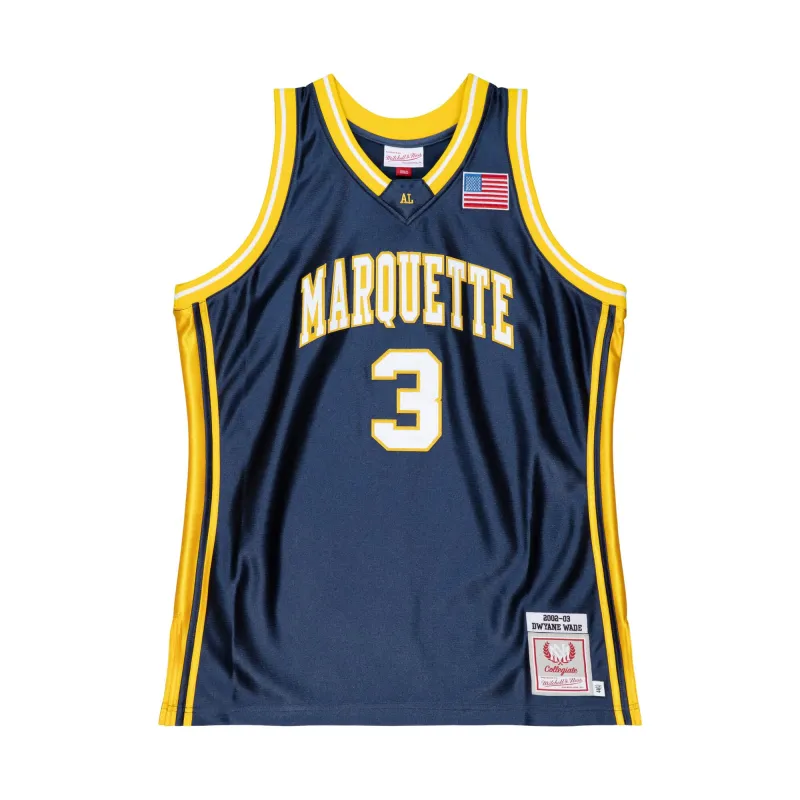 Mitchell & Ness Ncaa Dark Jersey Marquette 2002 Dwyane Wade Jerseys made by Mitchell & Ness