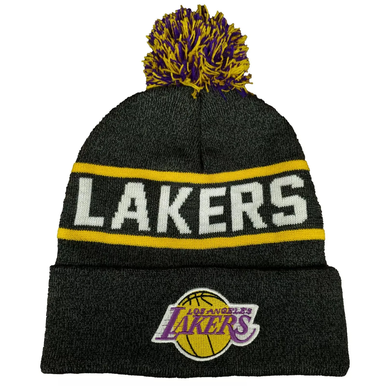 Mitchell & Ness Men's NBA Reload Pom Knit Beanie Lakers Knit Hat sold by Zulily