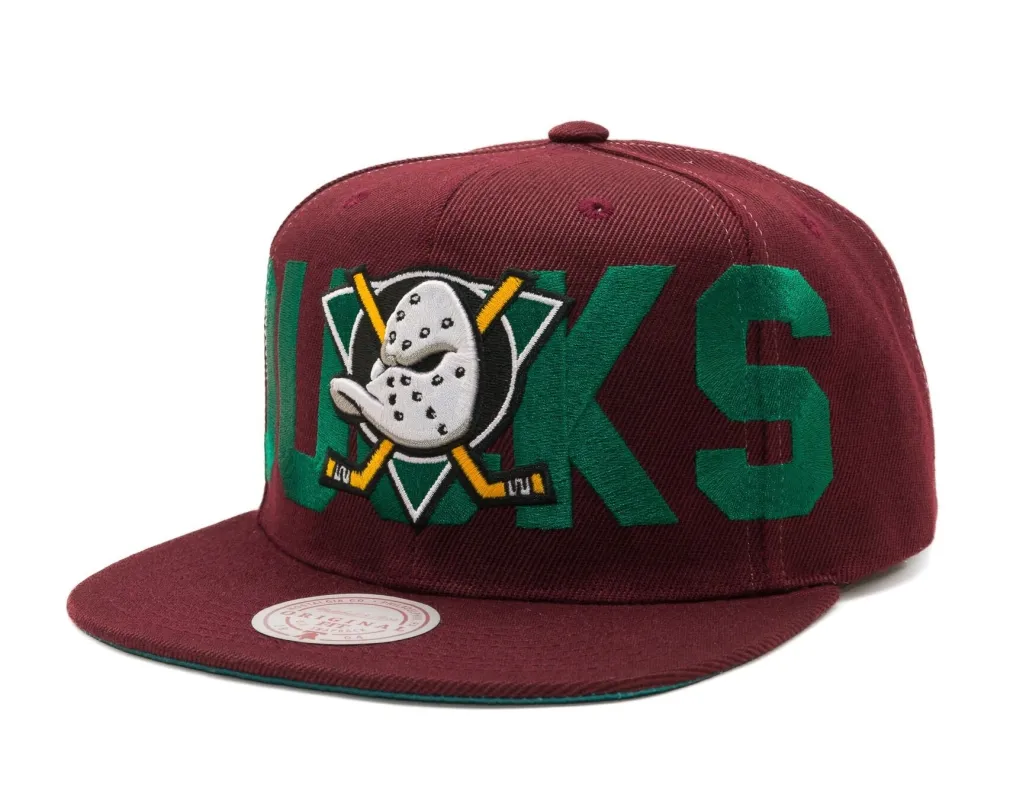 Mitchell & Ness Men's NHL Full Frontal Snapback Vntg Ducks Snapback Caps made by Mitchell & Ness