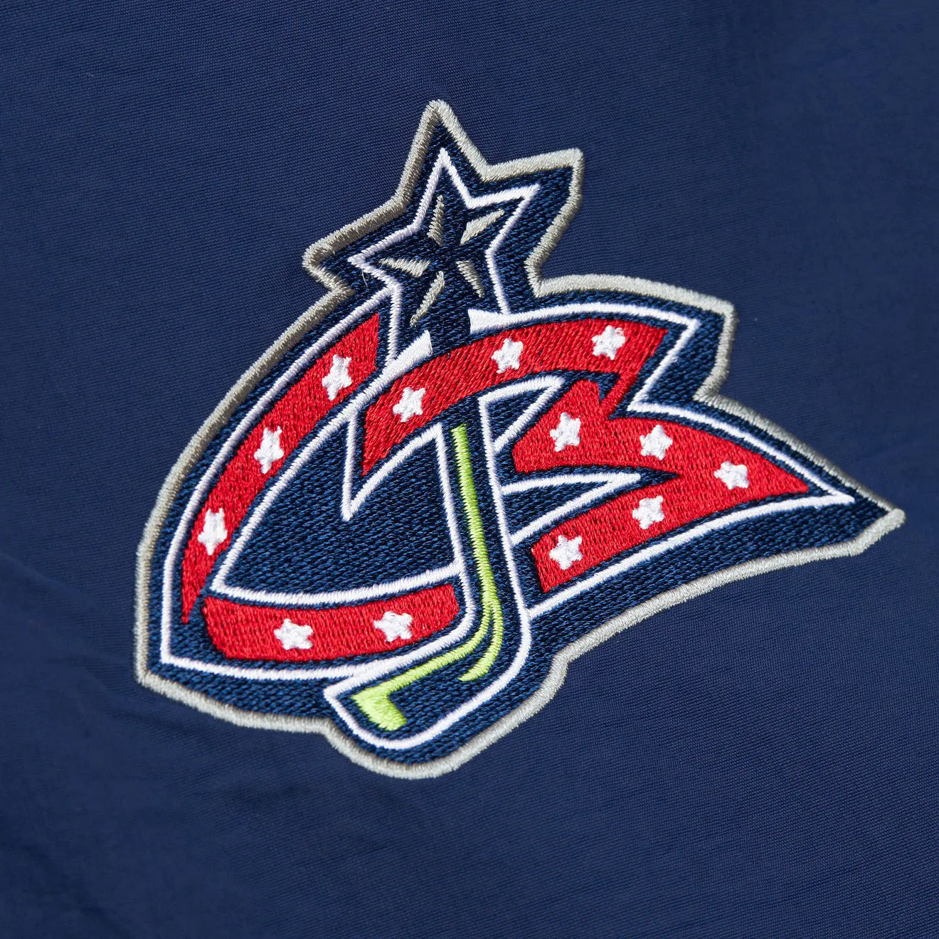 Mitchell & Ness Men's NHL Classic Nylon Pullover Current Logo Blue Jackets Pullovers sold by Zulily product image thumbnail 2