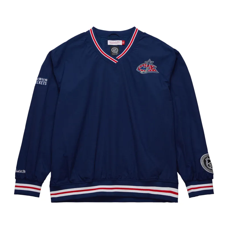 Mitchell & Ness Men's NHL Classic Nylon Pullover Current Logo Blue Jackets Pullovers sold by Zulily