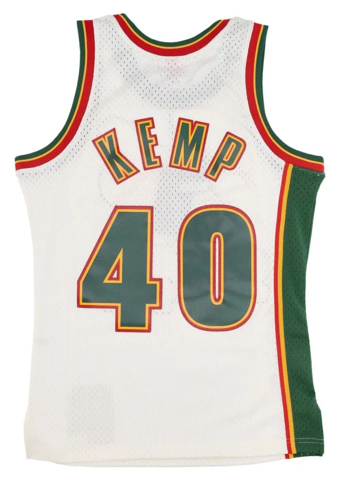 Mitchell & Ness Men's Cream Swingman Jersey Supersonics 1995 Shawn Kemp Jerseys sold by Zulily product image thumbnail 2