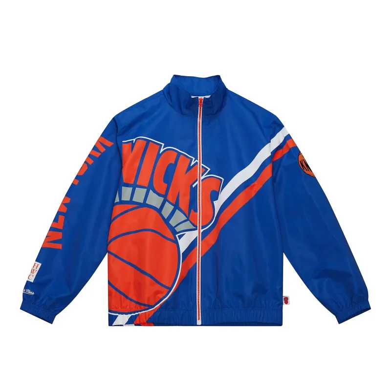 Mitchell & Ness Men's Exploded Logo Warm Up Jacket Knicks Jackets sold by Zulily