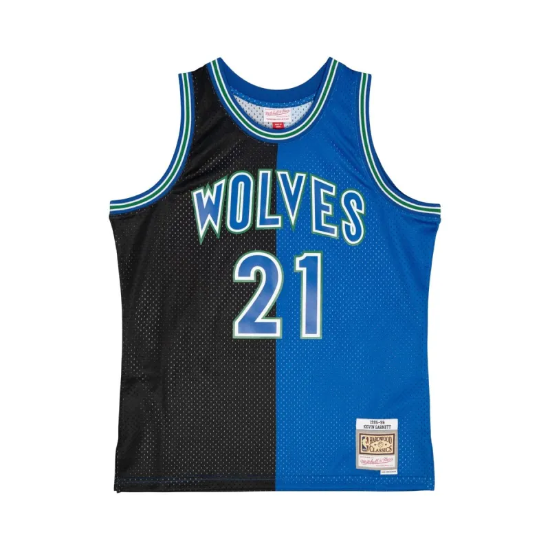 Mitchell & Ness NBA Split Swingman Jersey Timberwolves 1995 Kevin Garnett sold by Zulily