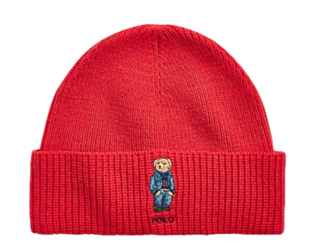 Polo Ralph Lauren Adult Solid Denim Bear Beanie Hats made by Polo by Ralph Lauren