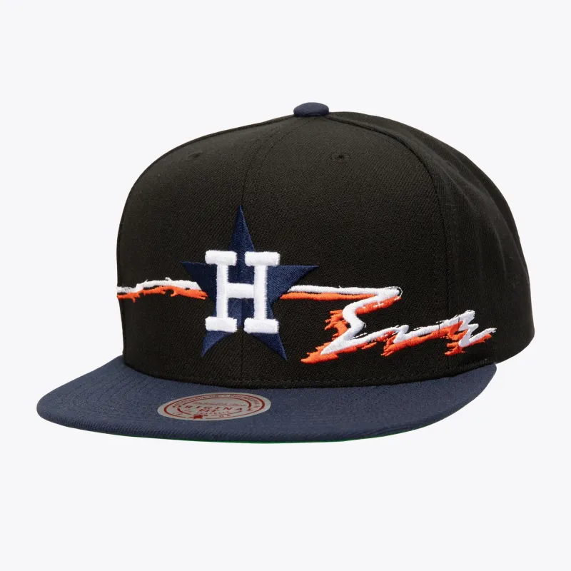 Mitchell & Ness Men's MLB Life Line Snapback Coop Astros Snapback Caps sold by Zulily