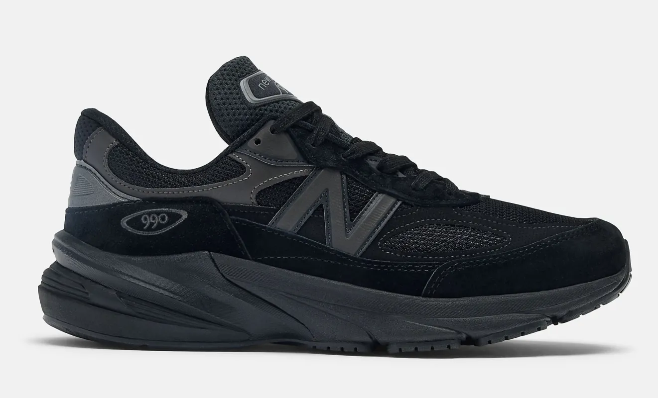 New Balance Men's 990V6 'Triple Black' 2E Wide Sneakers made by New Balance