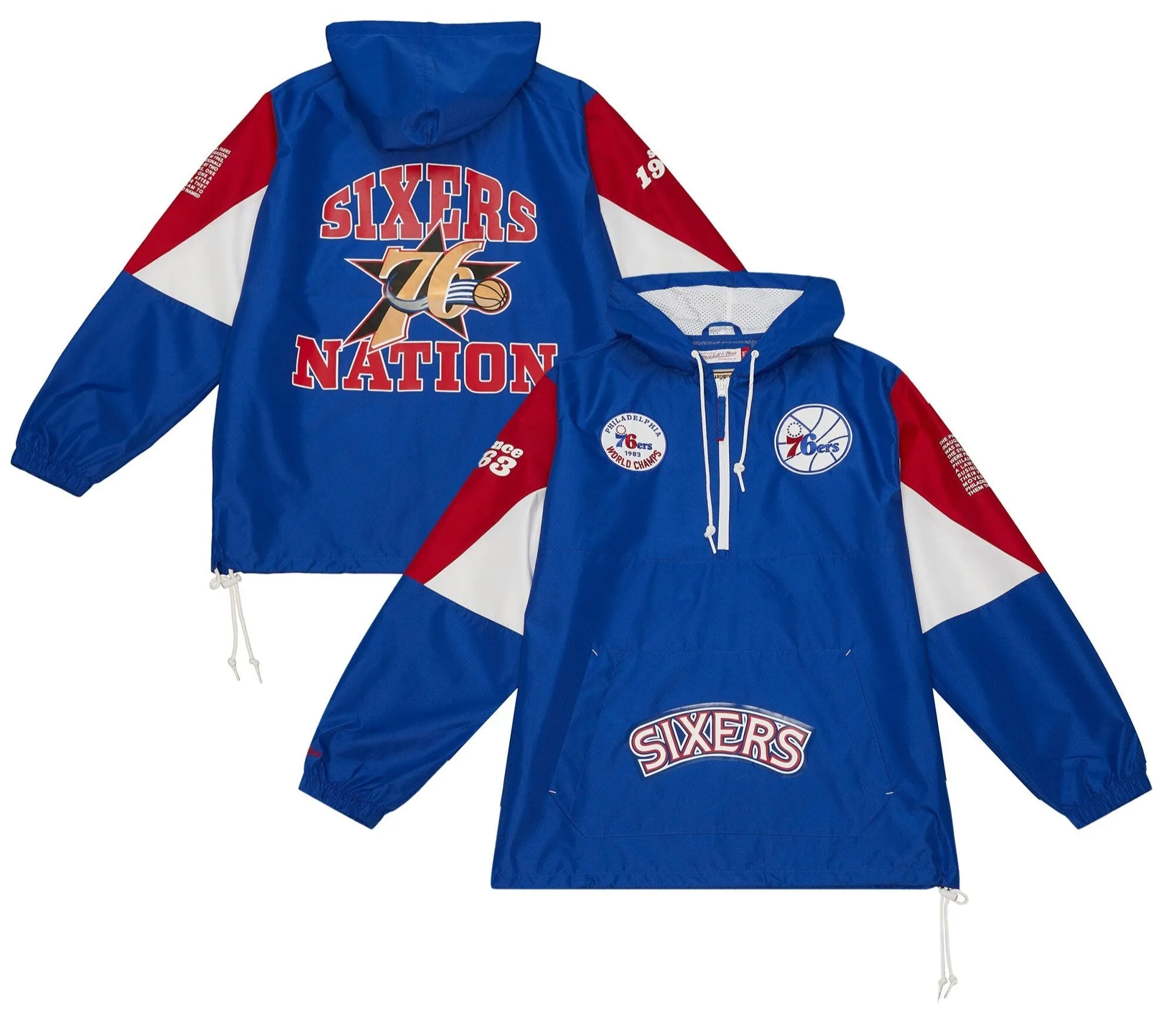 Mitchell & Ness Men's NBA Team Origins Pullover Anorak 76Ers sold by Zulily product image thumbnail 2