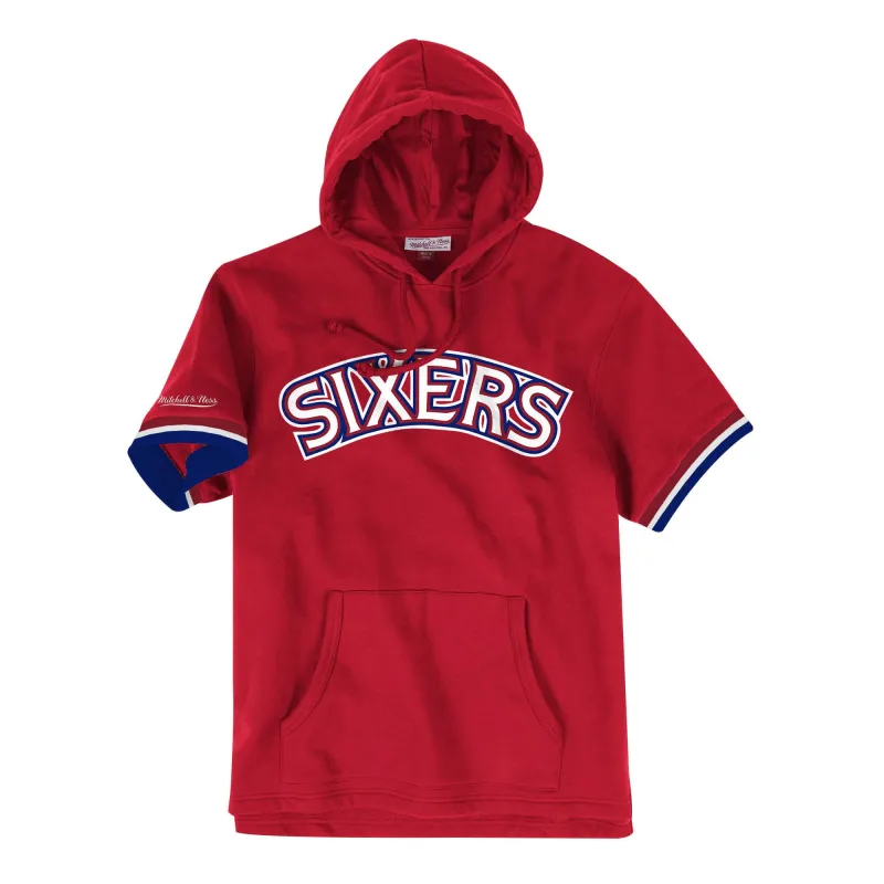 Mitchell & Ness Men's NBA French Terry Short Sleeve Hoodie Philadelphia 76Ers made by Zulily