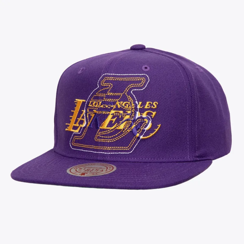 Mitchell & Ness Men's NBA Double Up Snapback Lakers sold by Zulily