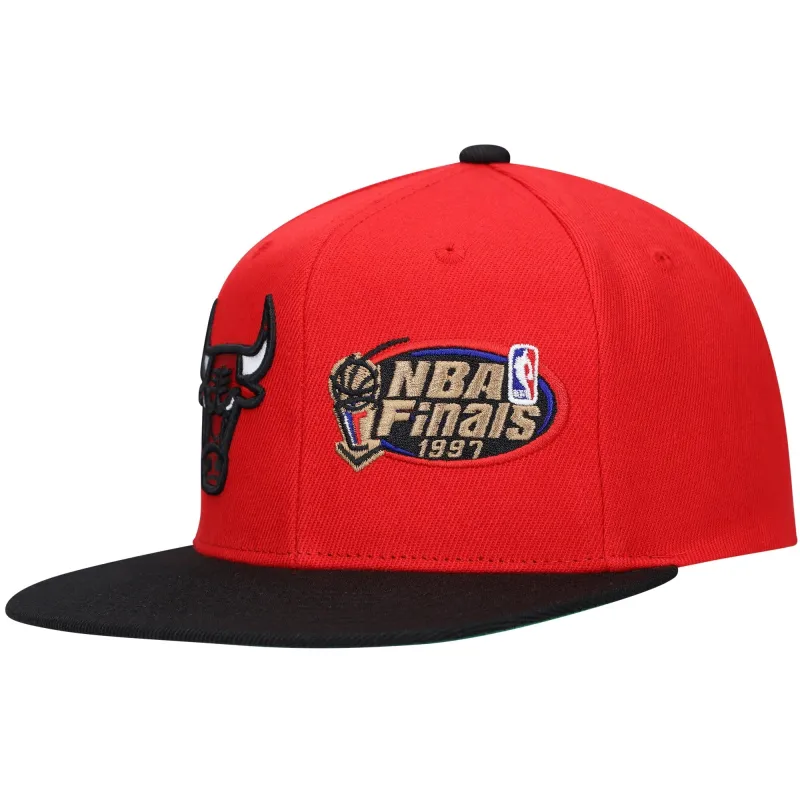 Mitchell & Ness Men's NBA Dual Whammy Snapback Bulls Snapback Caps made by Mitchell & Ness