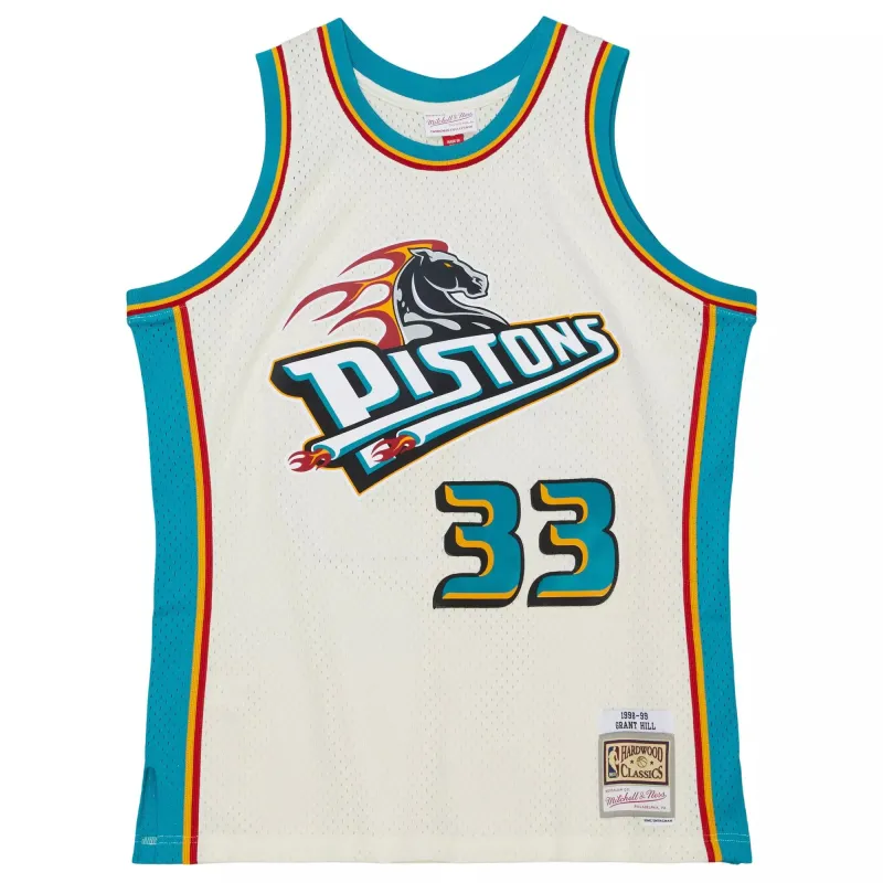 Mitchell & Ness NBA Cream Team Color Swingman Jersey Pistons 1998 Grant Hill Jerseys sold by Zulily