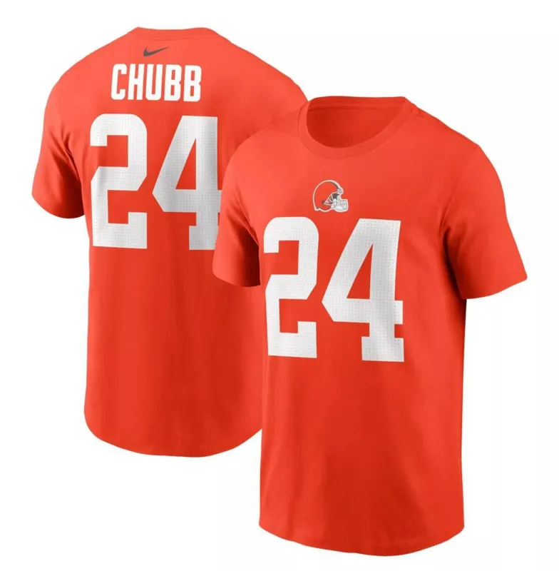 Nike Men's Nick Chubb Orange Cleveland Browns T-Shirt T-Shirts sold by Zulily