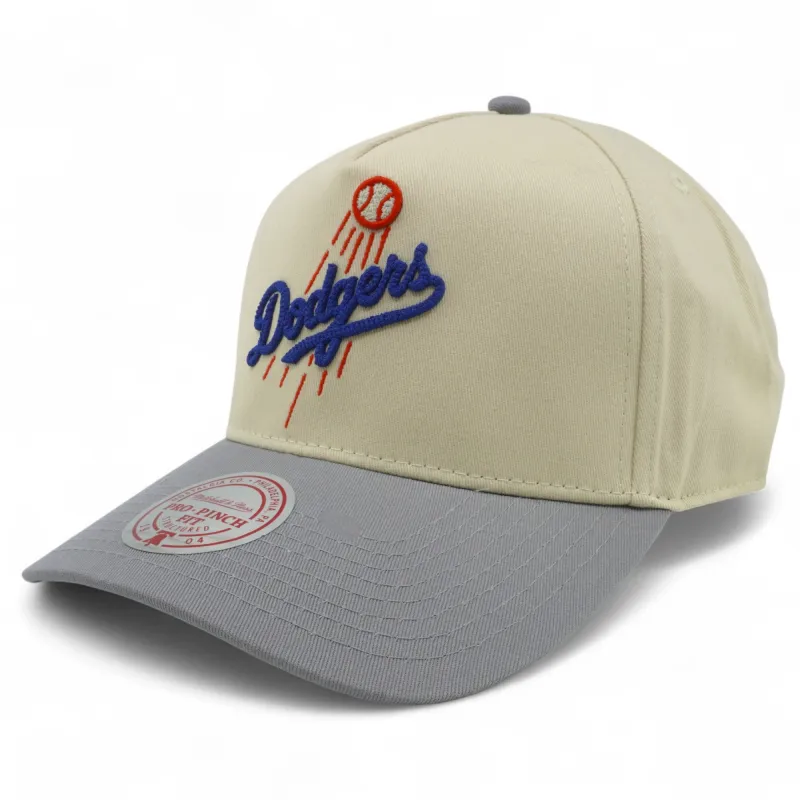 Mitchell & Ness Men's MLB Chainstitcher Pro Pinch Snapback Dodgers Snapback Caps made by Mitchell & Ness