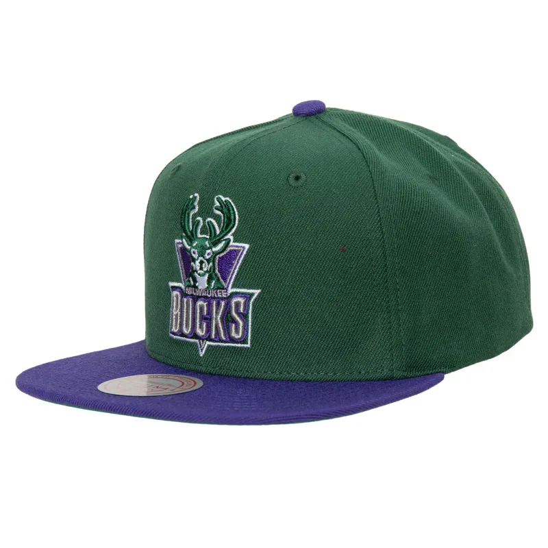 Mitchell & Ness Men's NBA Milwaukee Bucks Team 2 Tone 2.0 Snapback made by Mitchell & Ness