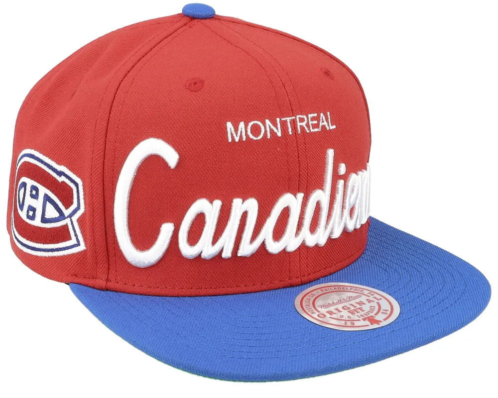 Mitchell & Ness Men's NHL Vintage Script Snapback Canadiens Snapback Caps made by Mitchell & Ness