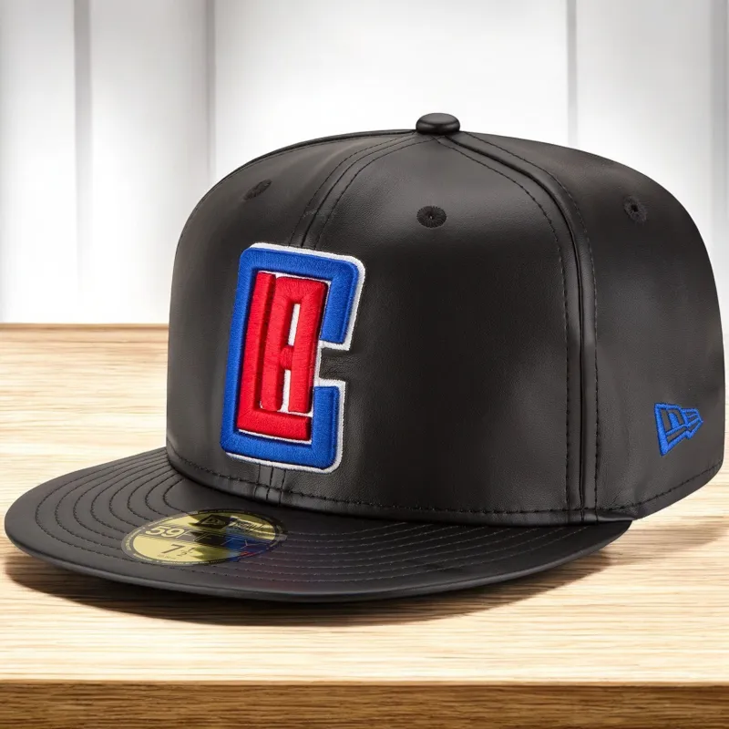 New Era Men's NBA 59Fifty Faux Leather Fitted Cap Los Angeles Clippers made by New Era