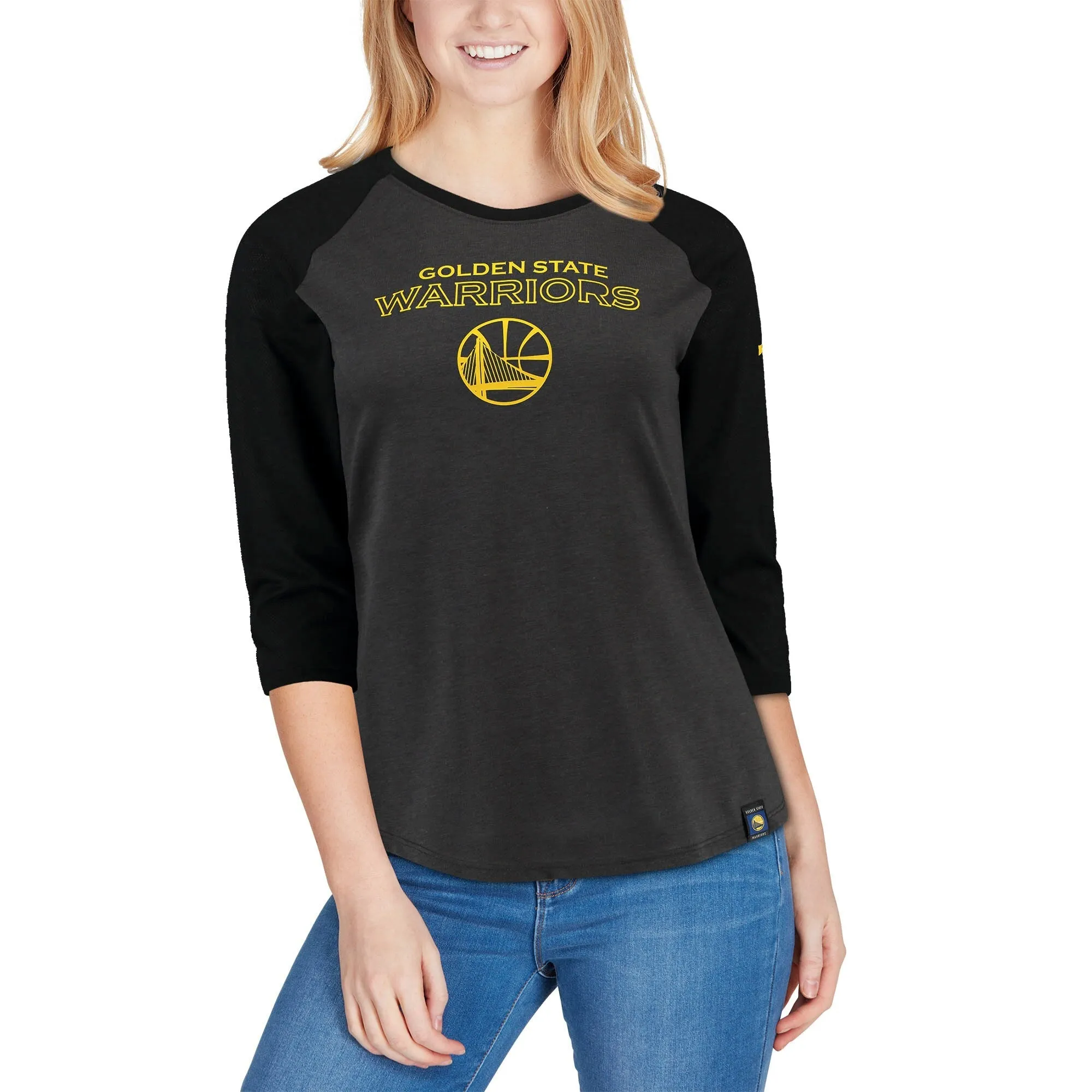 Nike Women's NBA Golden State Warriors Wordmark 3/4-Sleeve Raglan sold by Zulily product image thumbnail 3