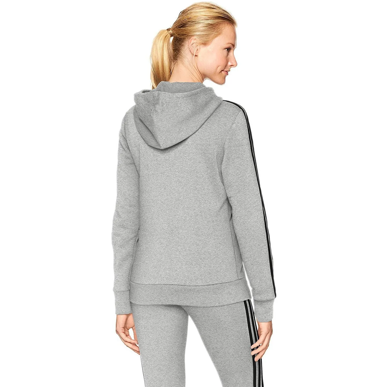 adidas Women's Essentials Cotton Fleece 3-Stripe Full Zip Hoodie sold by Zulily product image thumbnail 2