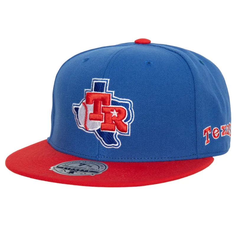 Mitchell & Ness Men's MLB Bases Loaded Fitted Coop Rangers Fitted Caps sold by Zulily