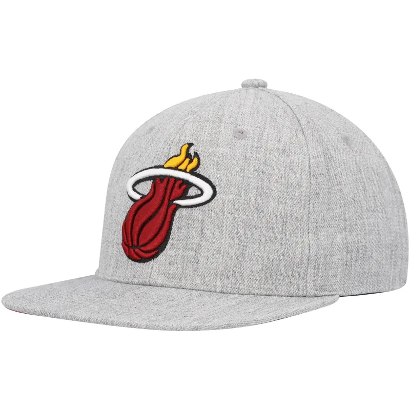 Mitchell & Ness Men's NBA Team Heather 2.0 Snapback Heat Snapback Caps sold by Zulily