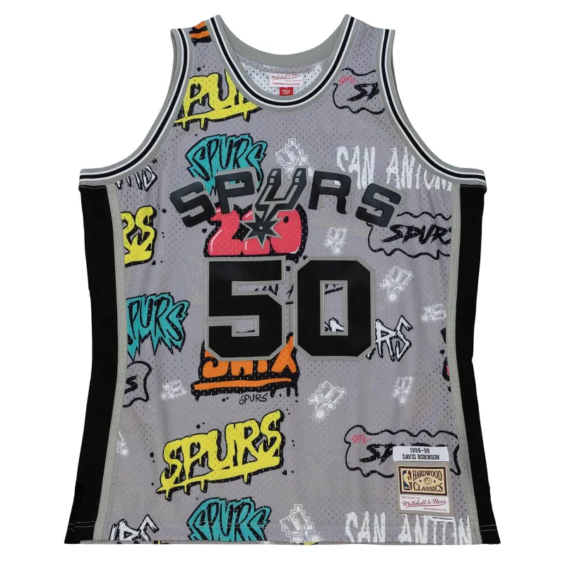Mitchell & Ness NBA Slap Sticker Swingman Jersey Spurs 1998 David Robinson Jerseys sold by Zulily