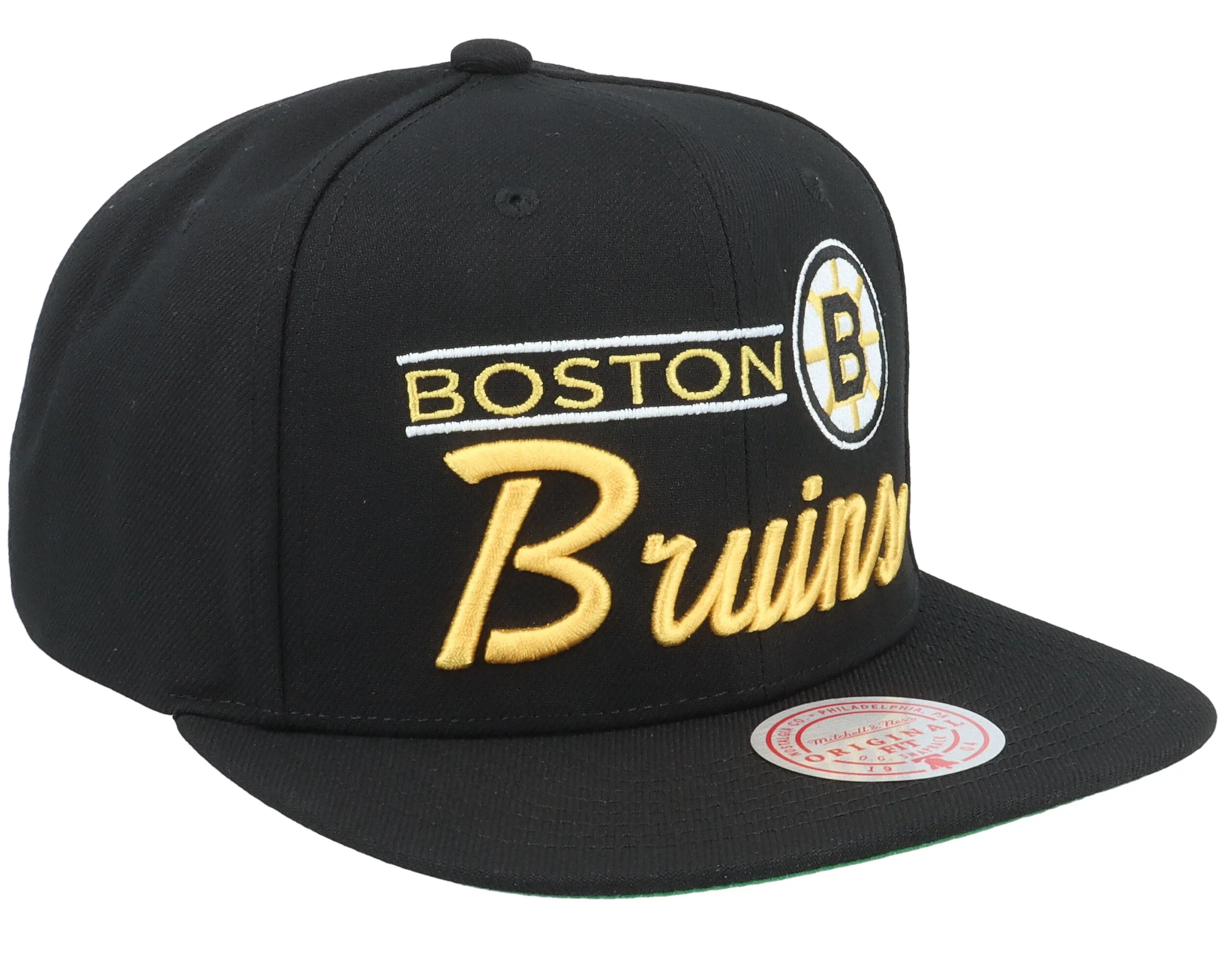 Mitchell & Ness Men's NHL Retro Lock Up Snapback Bruins Snapback Caps sold by Zulily