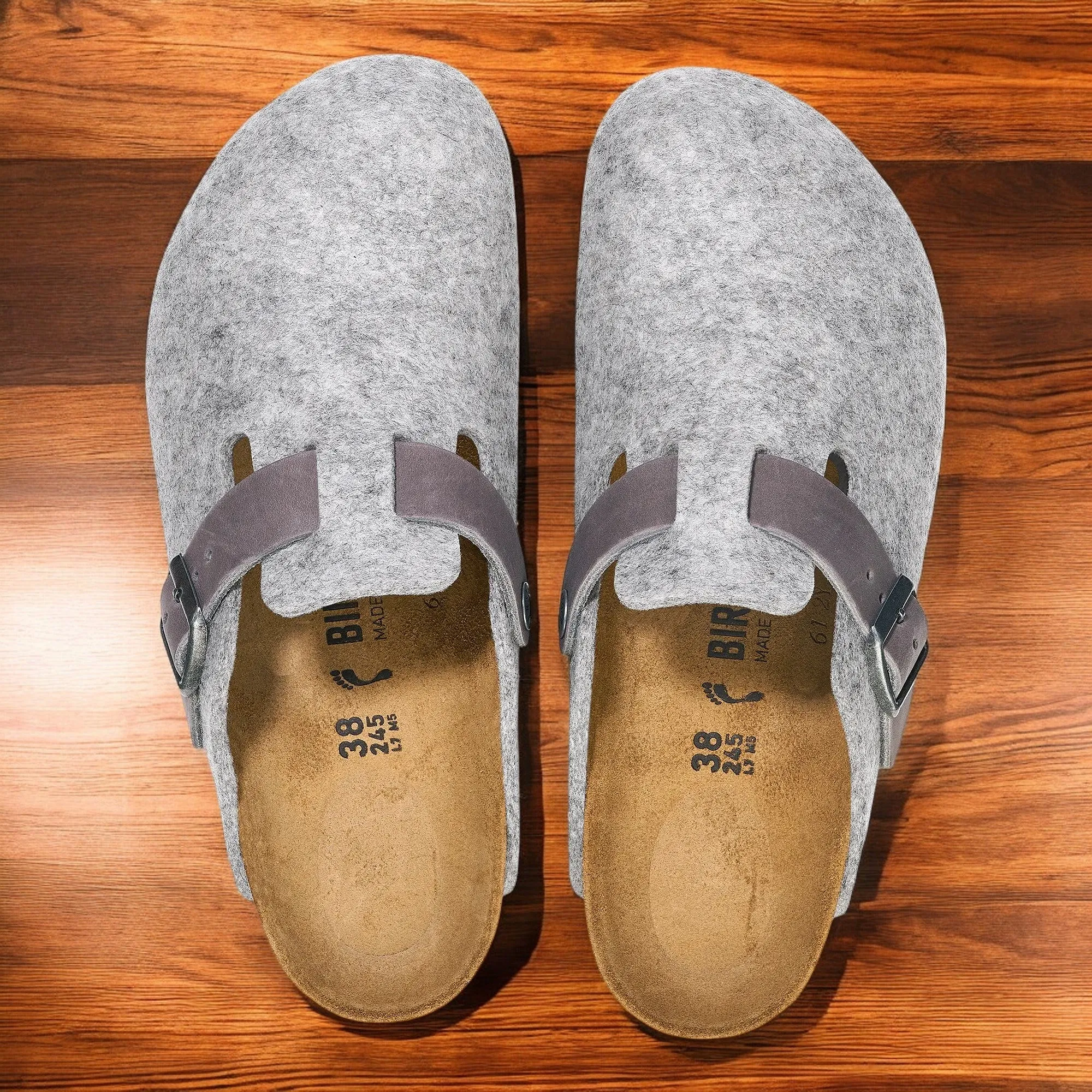 Birkenstock Boston Natural Leather-Felt 'Regular Fit' sold by Zulily product image thumbnail 4