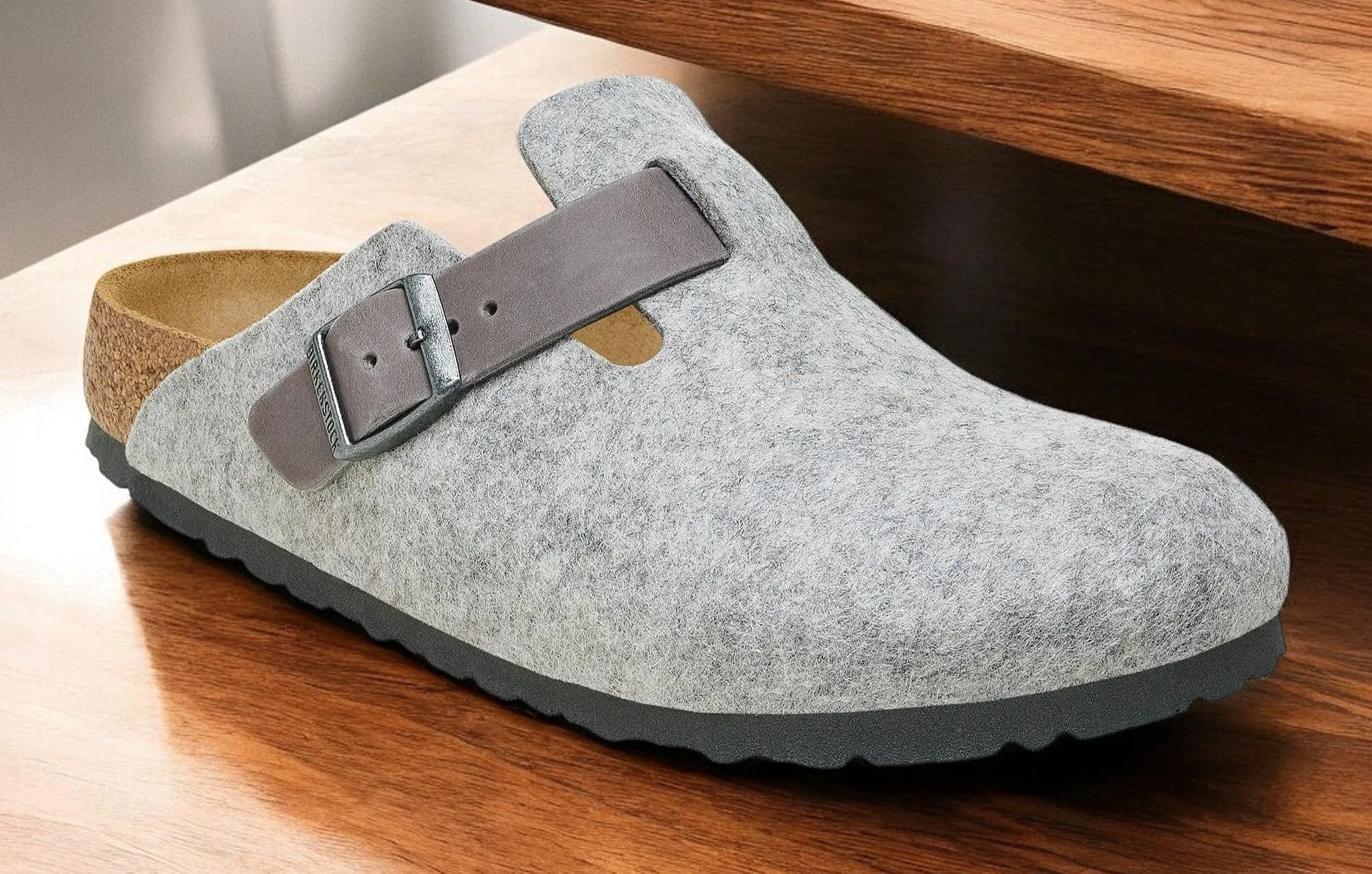 Birkenstock Boston Natural Leather-Felt 'Regular Fit' sold by Zulily product image thumbnail 2
