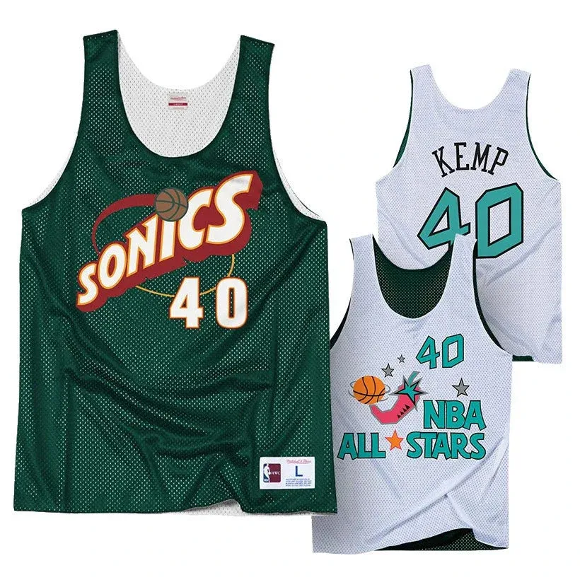 Mitchell & Ness Men's Reversible Mesh Tank Supersonics Shawn Kemp Tank Tops sold by Zulily