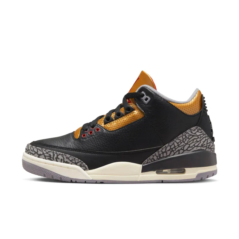 Air Jordan Women's Retro 3 'Black Cement Gold' Sneakers made by Jordan