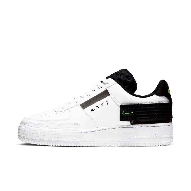 Nike Men's Air Force 1 Type 'White Black Volt' sold by Zulily