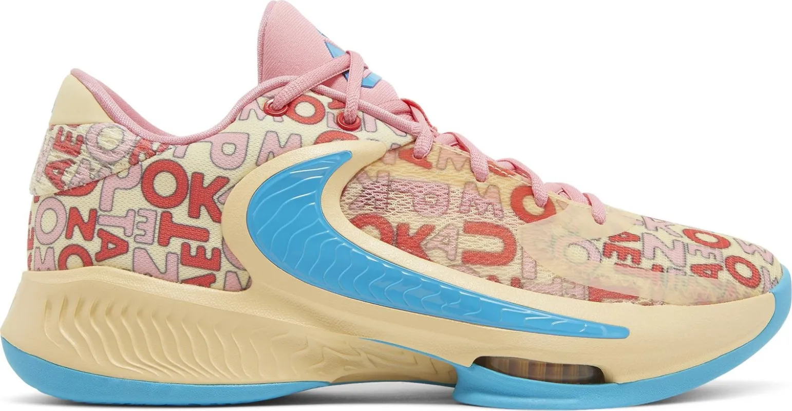Nike Men's Zoom Freak 4 'Letter Bros Vanilla Lightning' Sneakers made by Nike