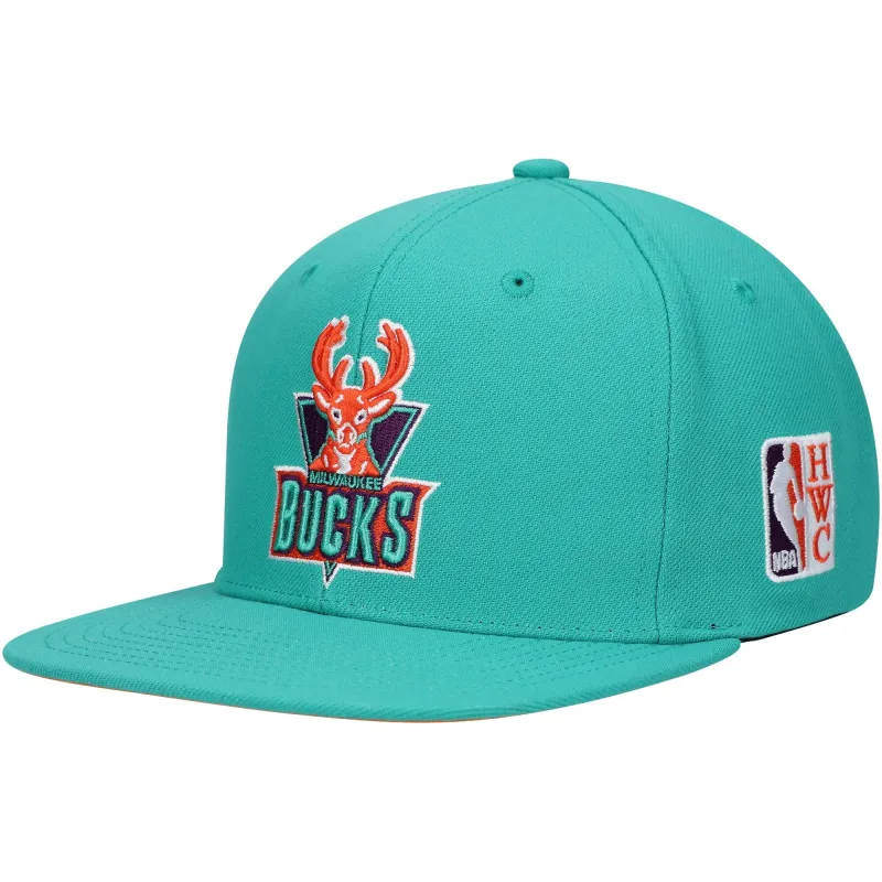 Mitchell & Ness Men's NBA Milwaukee Bucks Desert Green Snapback made by Mitchell & Ness